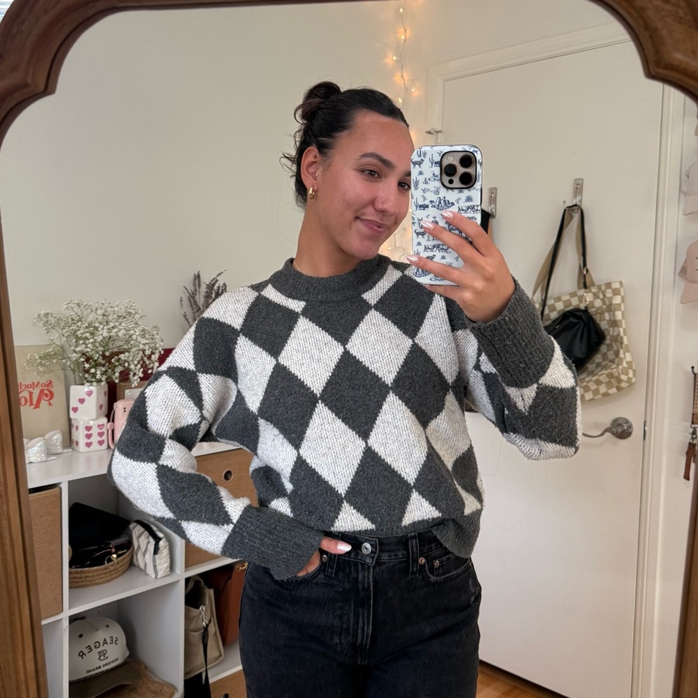 Diamond print Abercrombie sweater